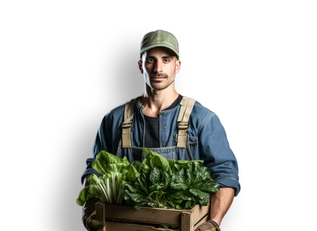 Imagem de fazendeiro vendendo produtos agrícolas